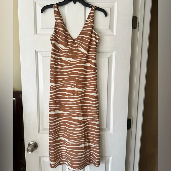 Brown zebra print slip dress - Picture 1 of 5